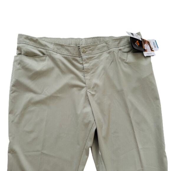Verite by Barco Pants Woman Tan Celadon Flat Front Arcflex Plus Size 4X NEW - Picture 7 of 12